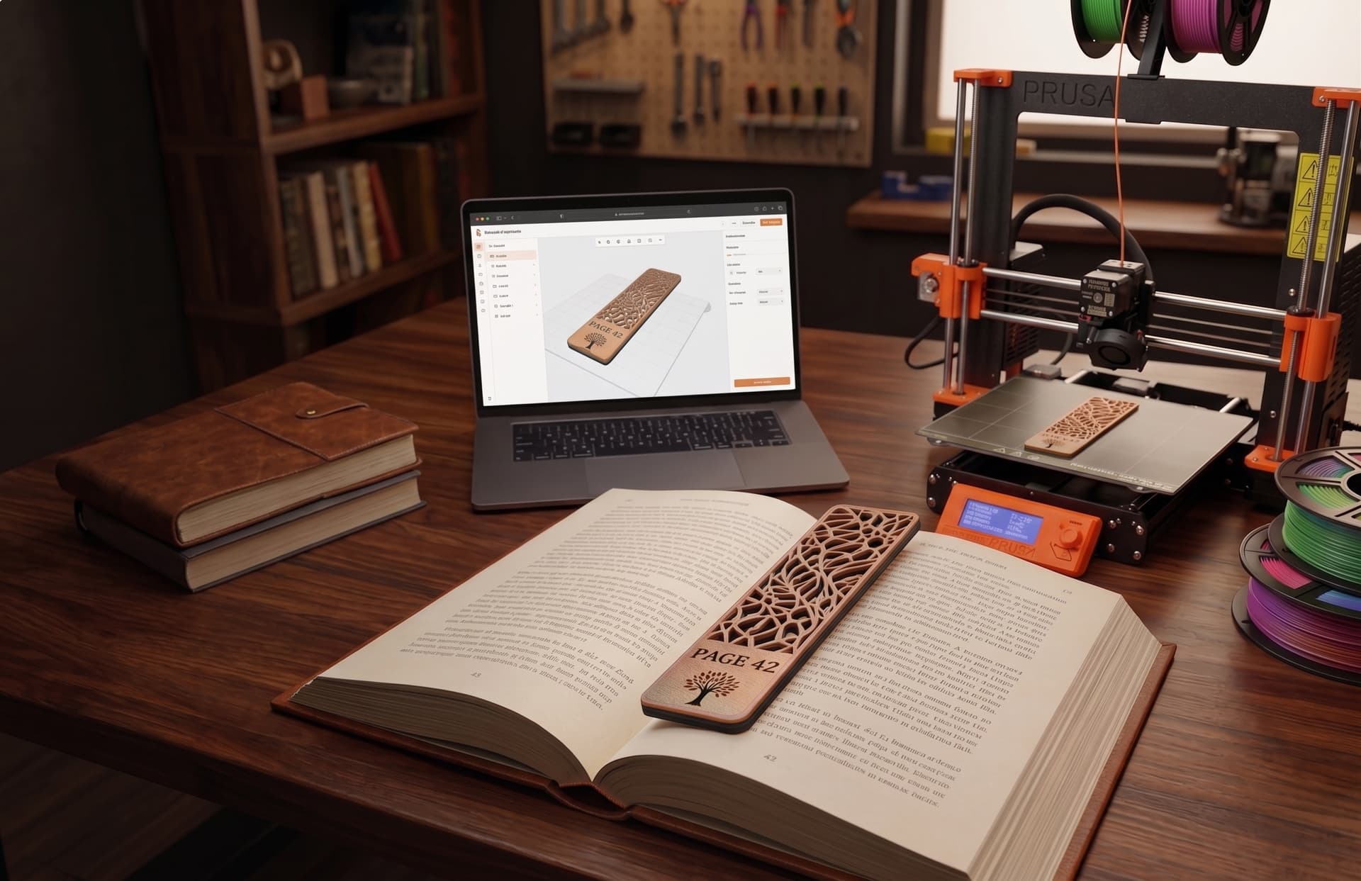 Custom 3D printed bookmark