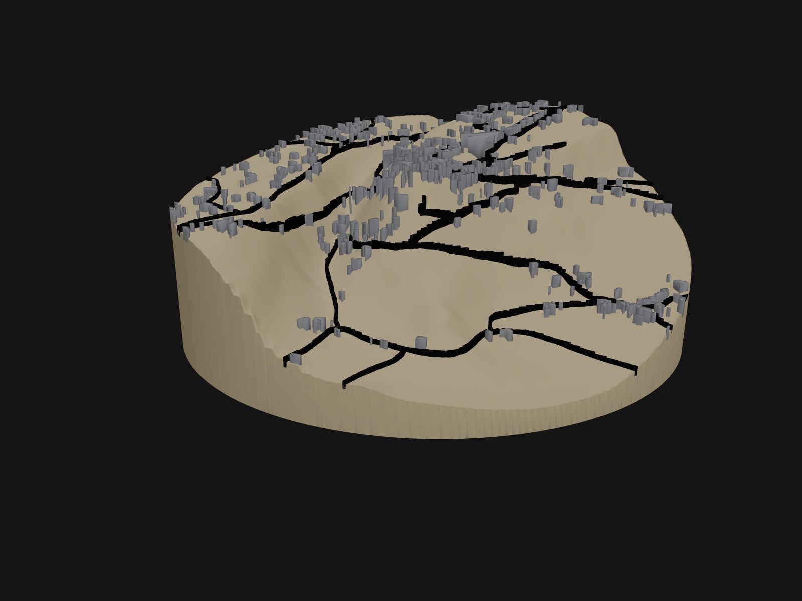 3D preview of the Gordes, Provence terrain model