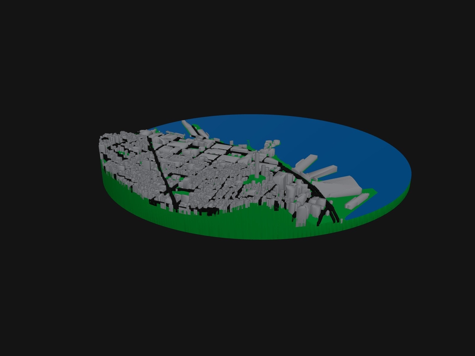 3D preview of the Pier 39, San Francisco, CA terrain model