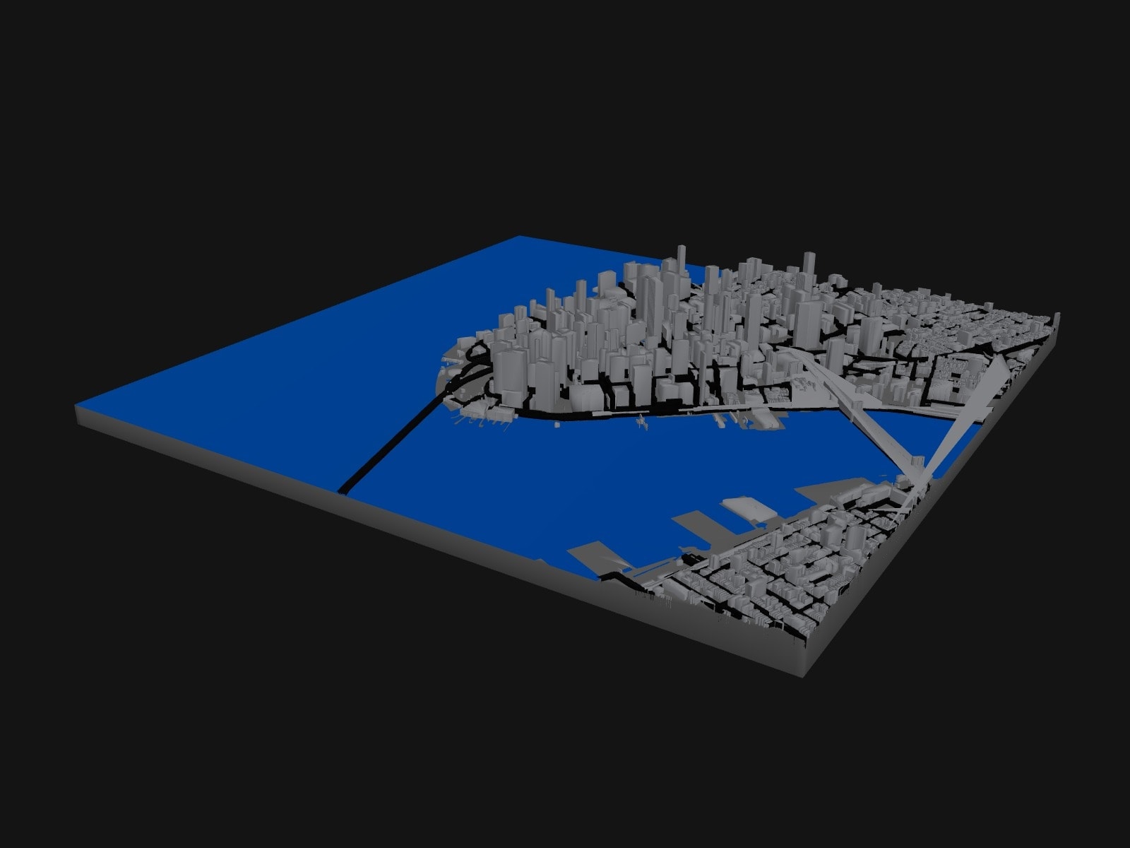 3D preview of the Lower Manhattan terrain model