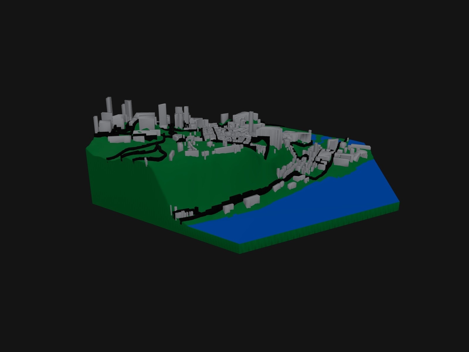3D preview of the Old Québec terrain model