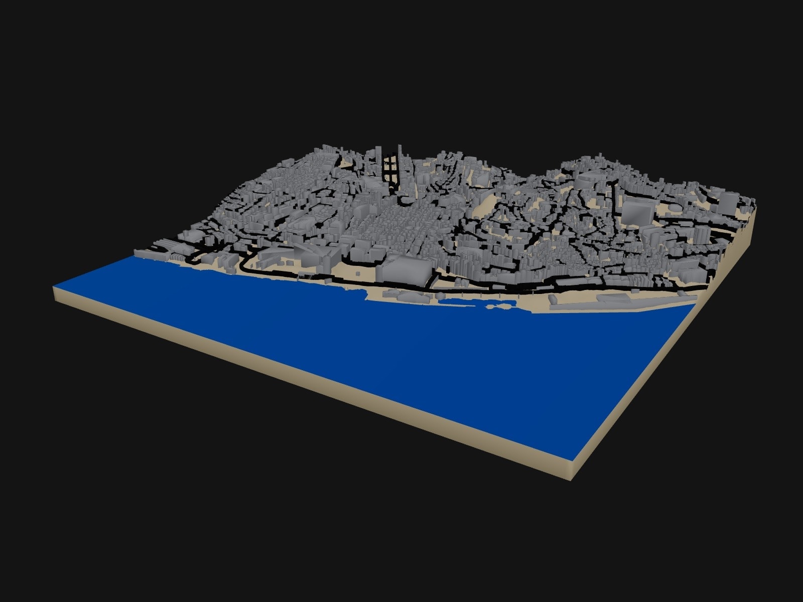 3D preview of the Lisbon — Alfama & Baixa terrain model