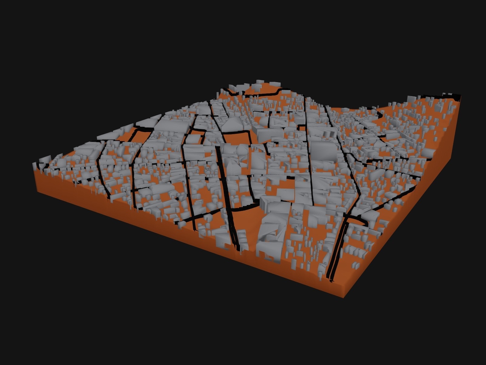 3D preview of the Cusco, Plaza de Armas terrain model