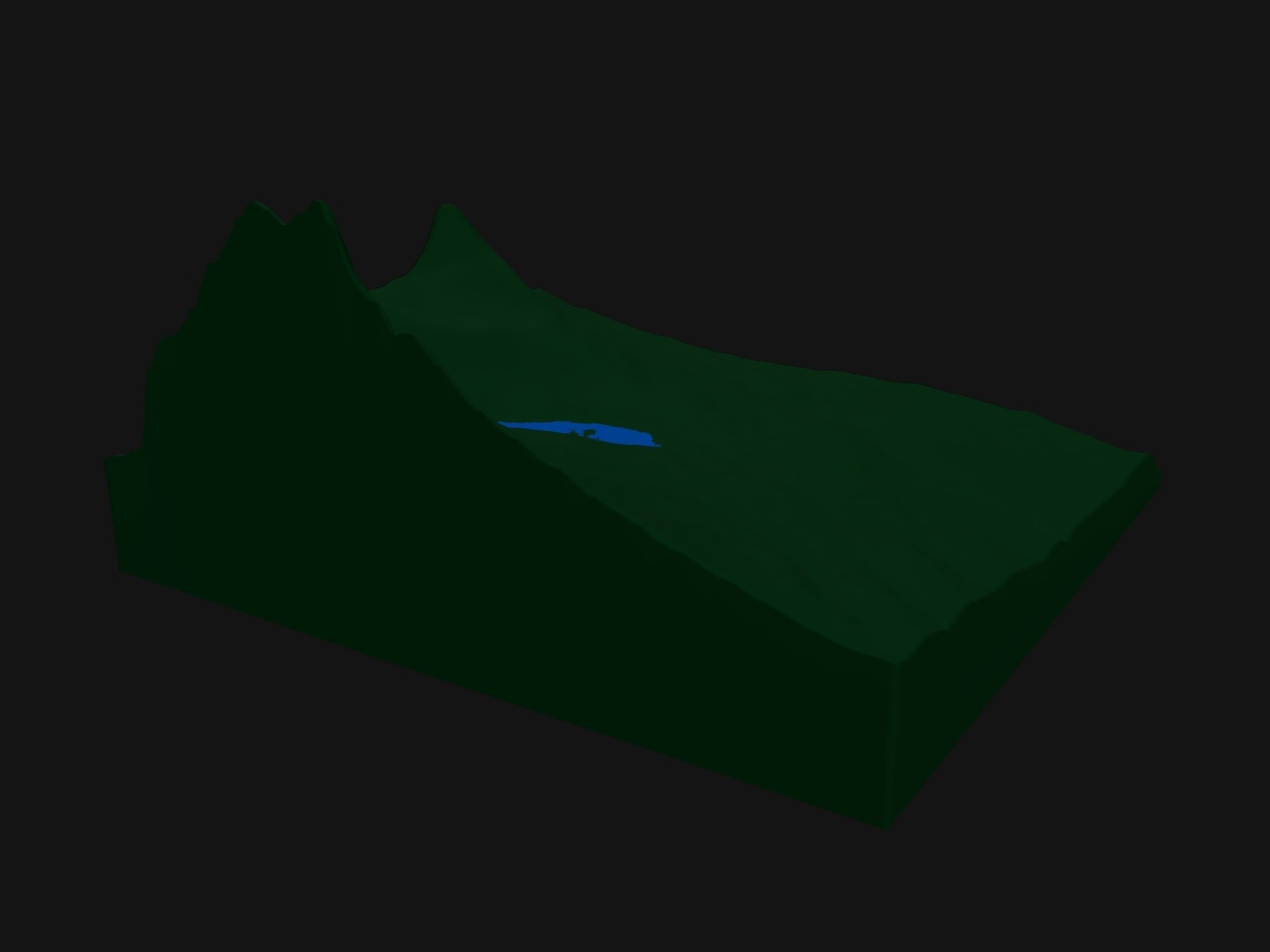 3D preview of the Lake Louise, Banff terrain model