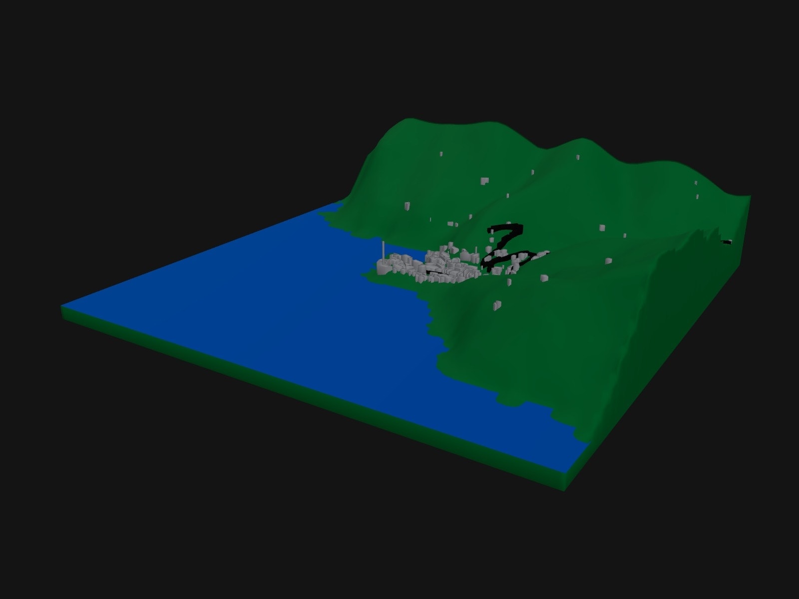 3D preview of the Vernazza, Cinque Terre terrain model