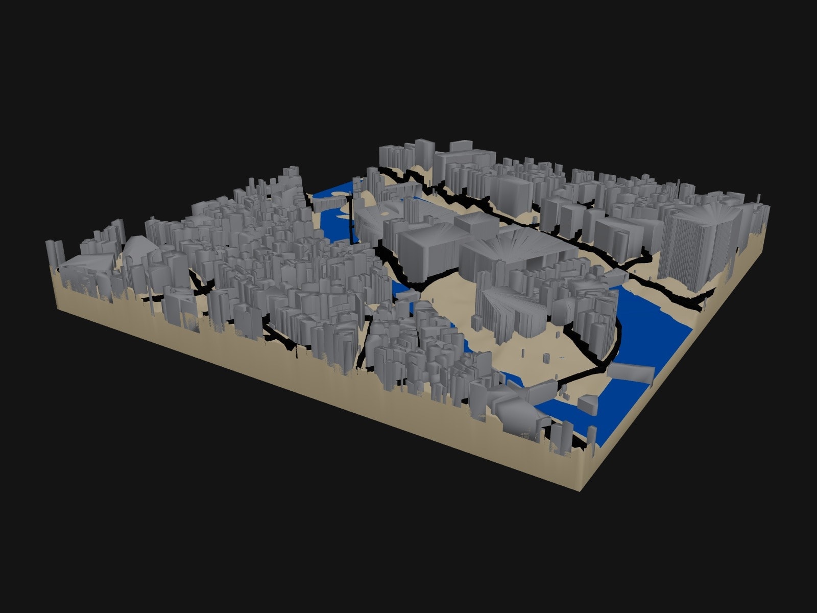 3D preview of the Paris, Île de la Cité terrain model