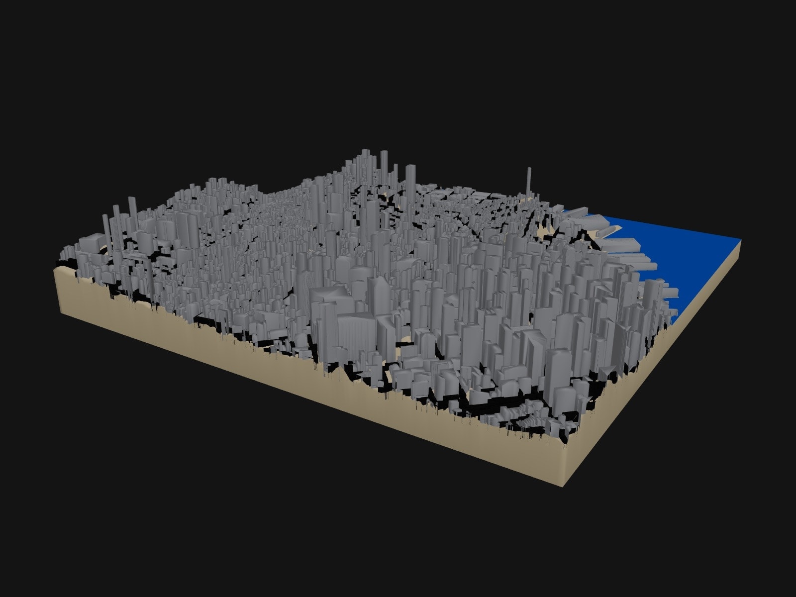3D preview of the San Francisco – Telegraph & Nob Hill terrain model
