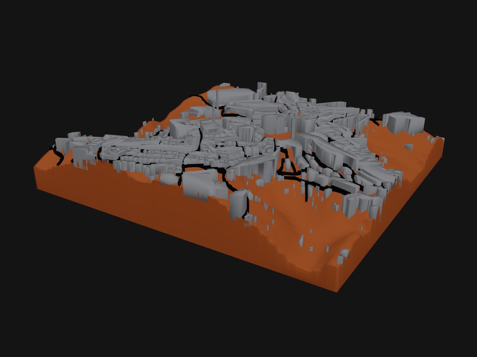 3D preview of the Siena, Piazza del Campo terrain model