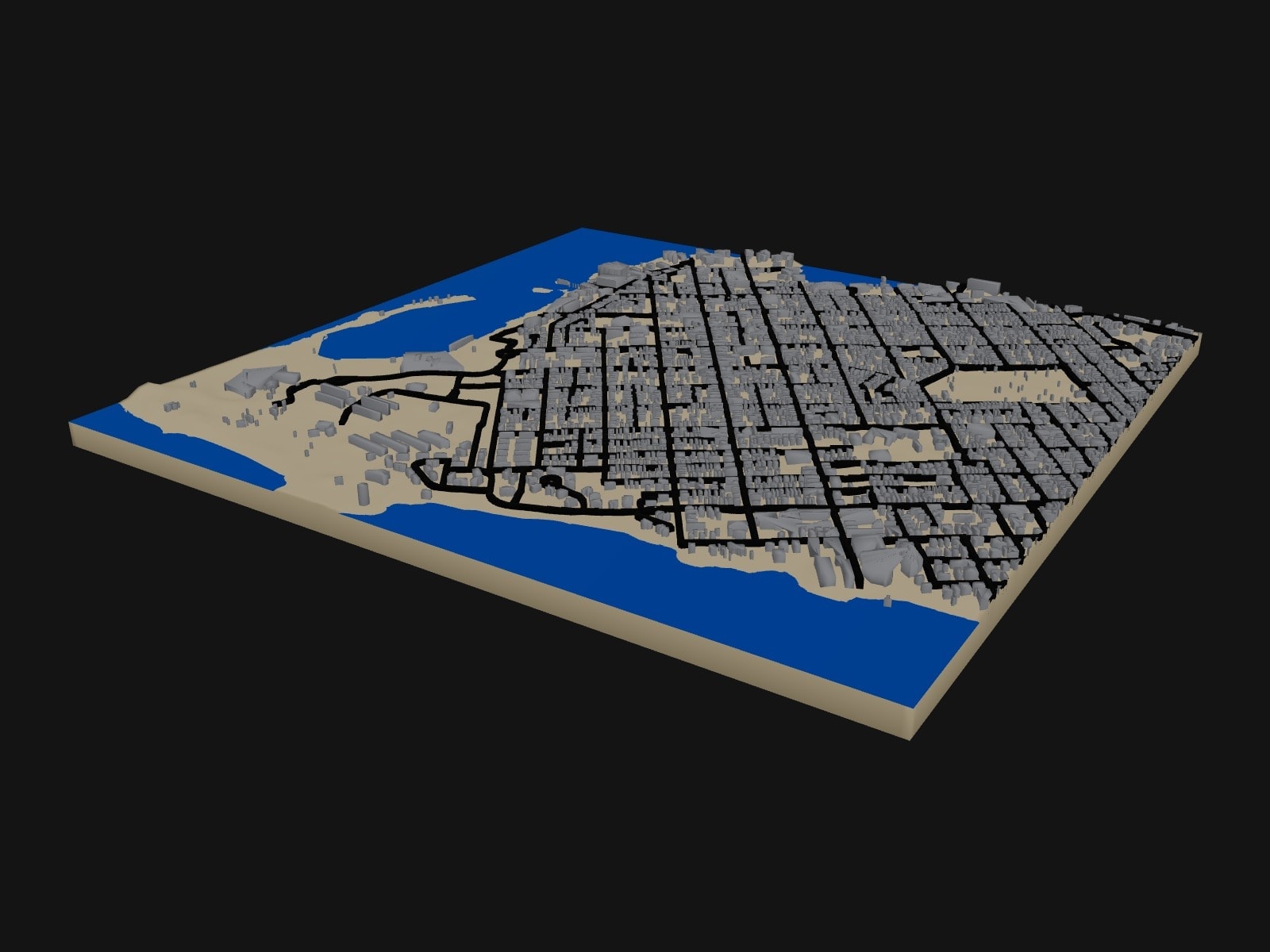 3D preview of the Key West Old Town terrain model