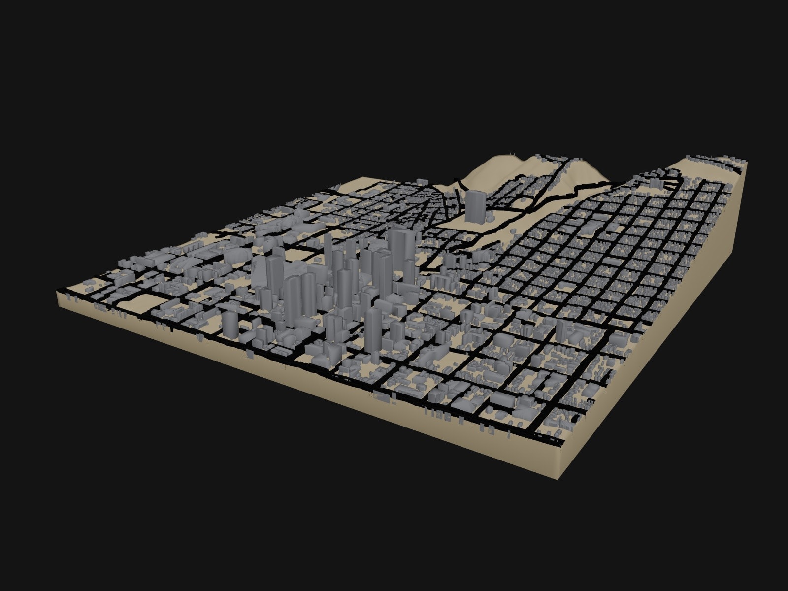 3D preview of the Salt Lake City — Temple Square & Capitol Hill terrain model