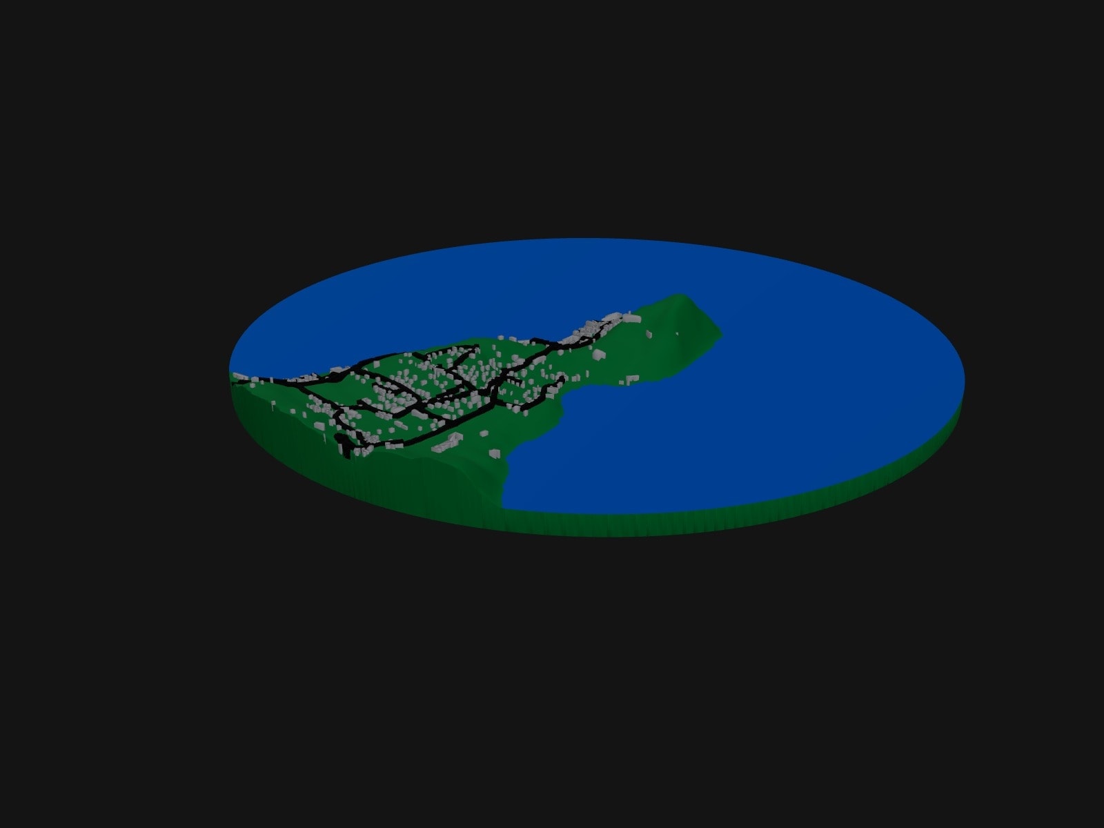 3D preview of the Bellagio, Lake Como terrain model