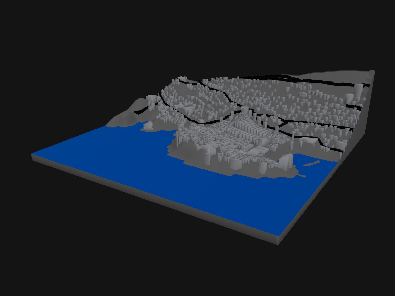 3D preview of the Dubrovnik Old Town terrain model