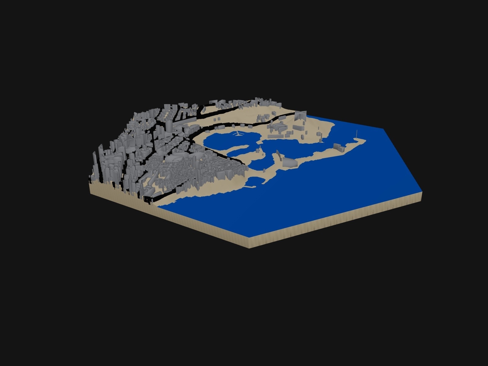 3D preview of the Antibes – Old Town & Port Vauban terrain model