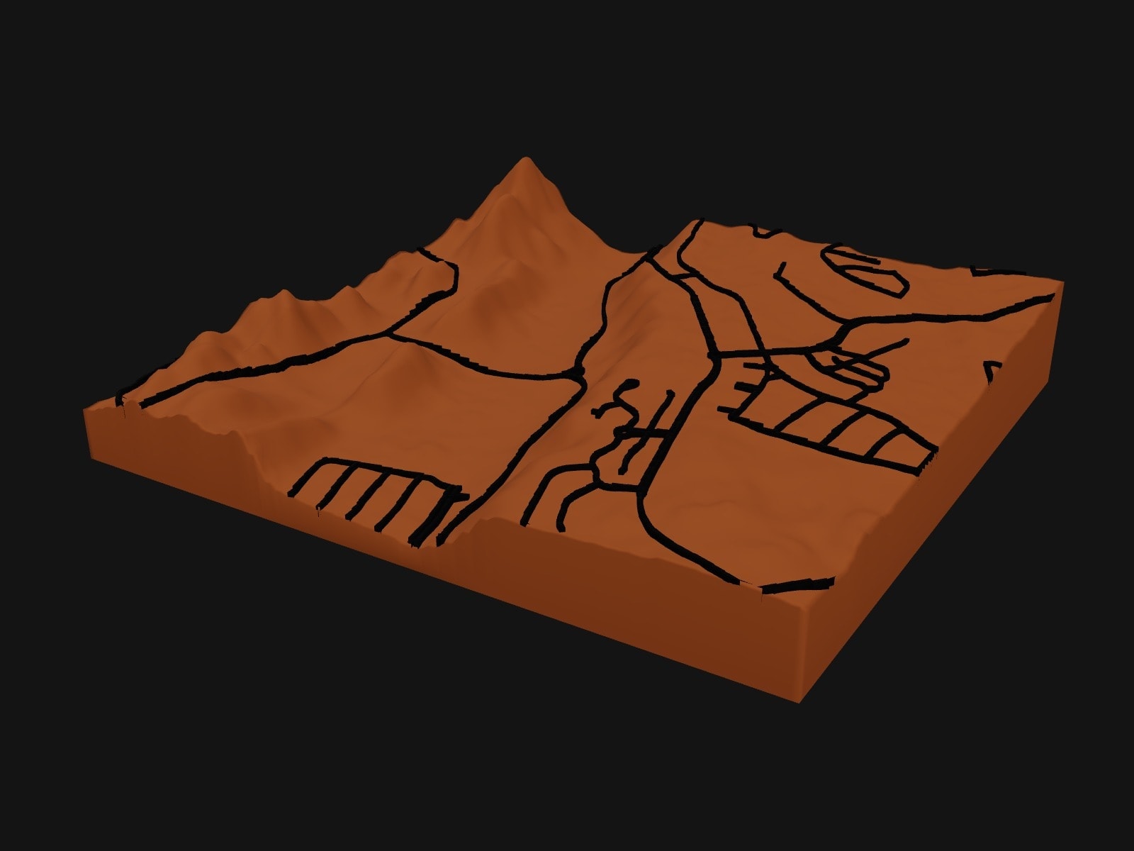 3D preview of the Garden of the Gods terrain model