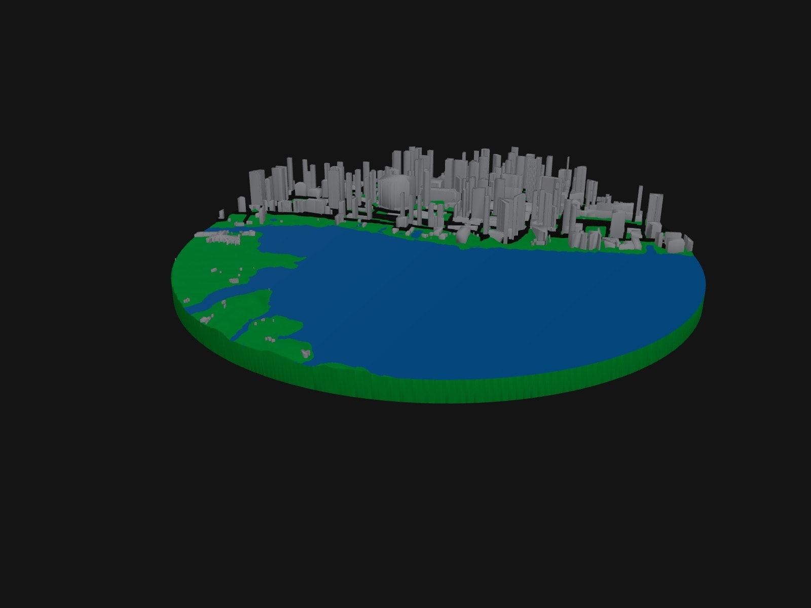 3D preview of the Toronto, Canada terrain model