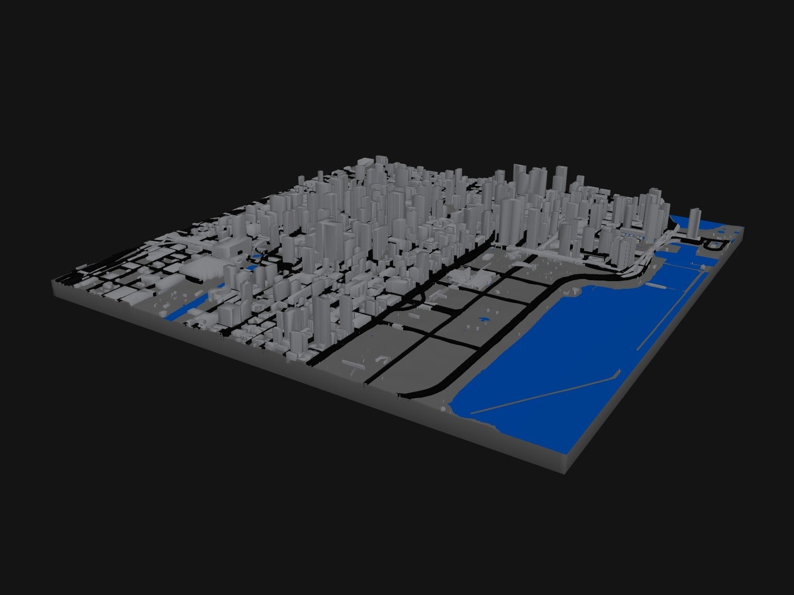 3D preview of the Chicago Loop terrain model
