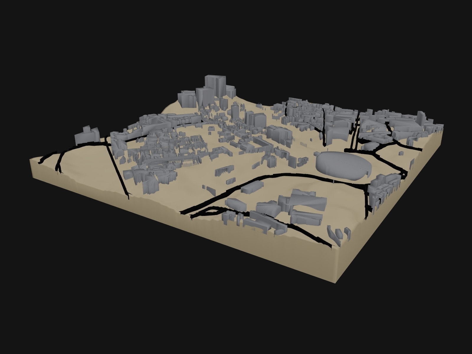 3D preview of the Rome, Colosseum & Forum terrain model