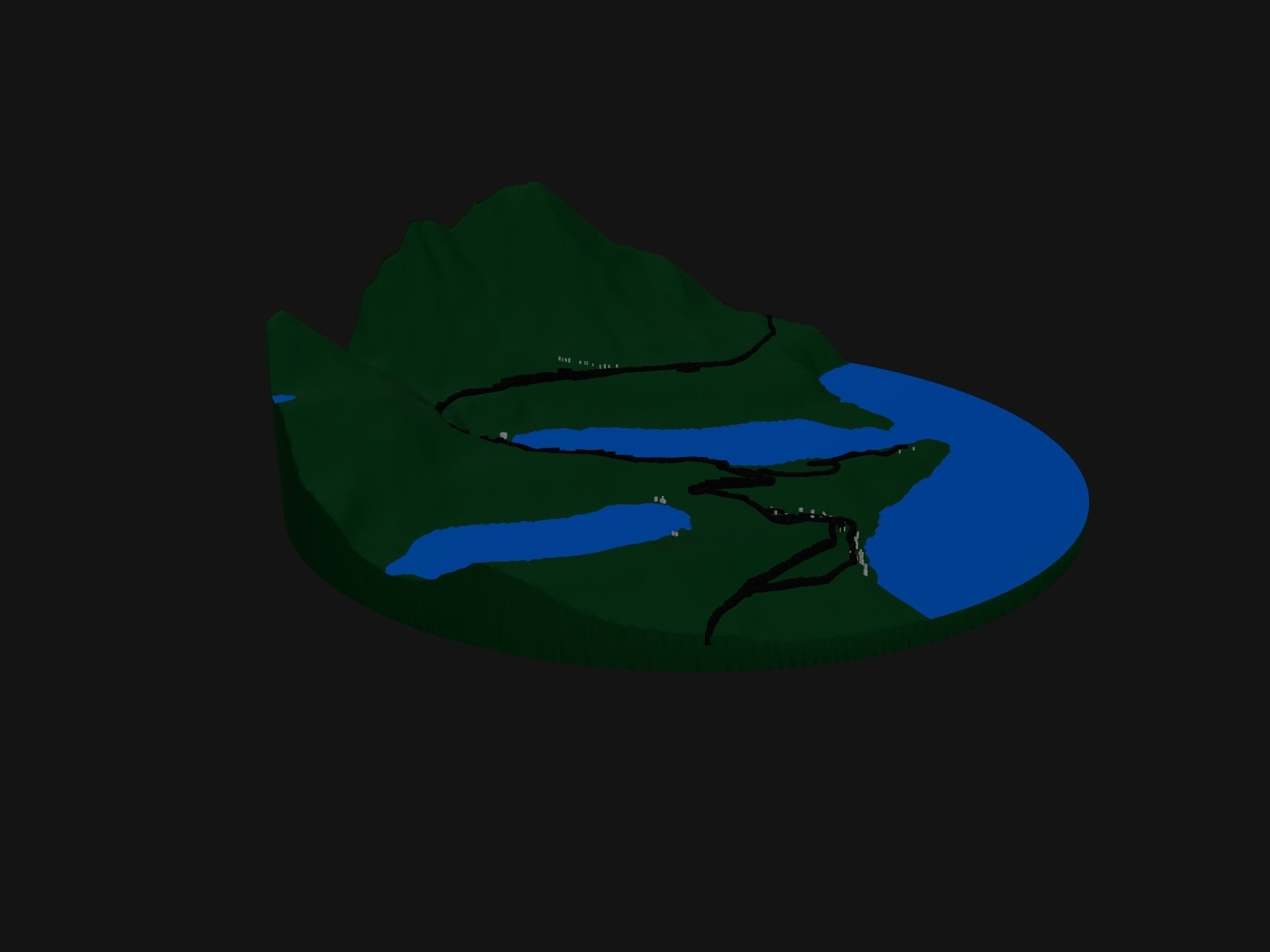 3D preview of the Lake Tahoe, Emerald Bay terrain model