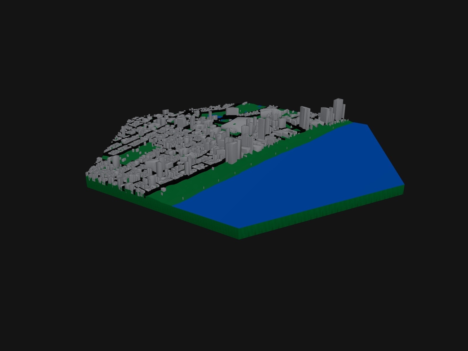 3D preview of the Miami Beach terrain model
