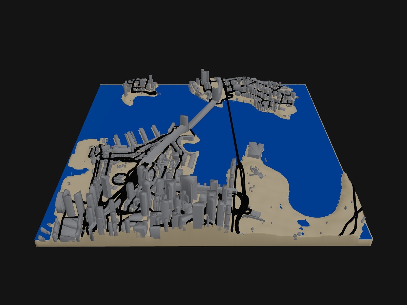 3D preview of the Sydney Harbour & Opera House terrain model