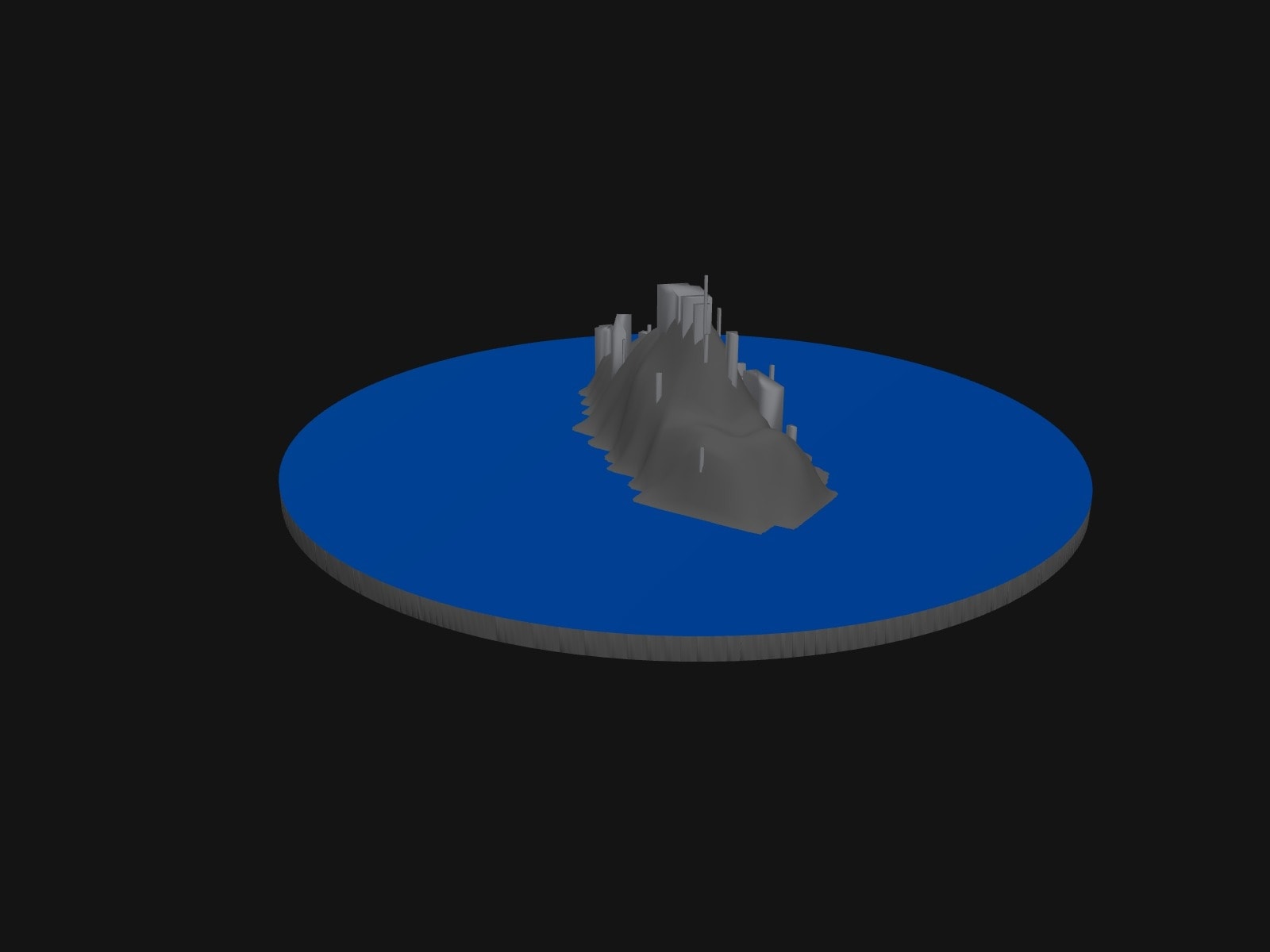 3D preview of the Alcatraz Island terrain model