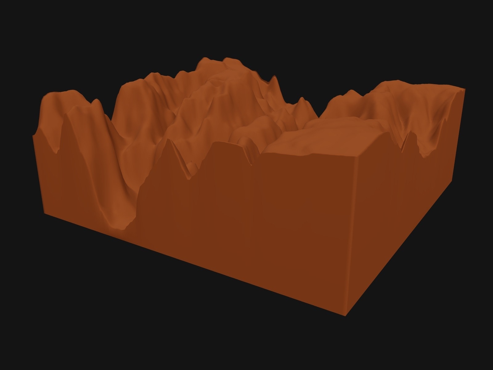 3D preview of the Zion Canyon terrain model