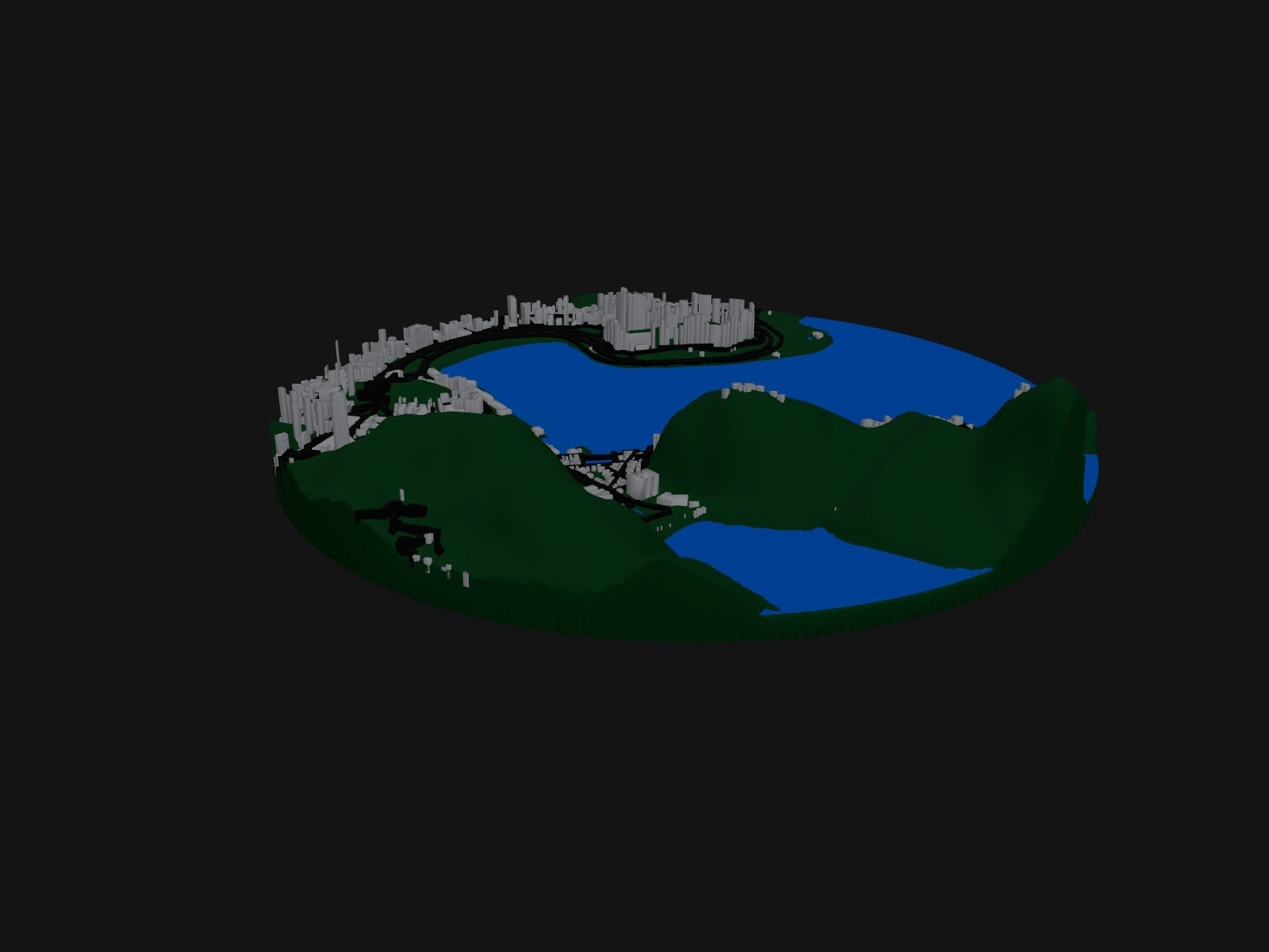3D preview of the Rio de Janeiro, Sugarloaf & Botafogo terrain model